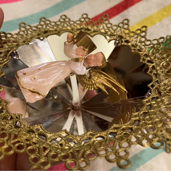 2 Vintage Jewel Brite Plastic Angel Christmas Ornaments 1960s - Picture 8 of 8